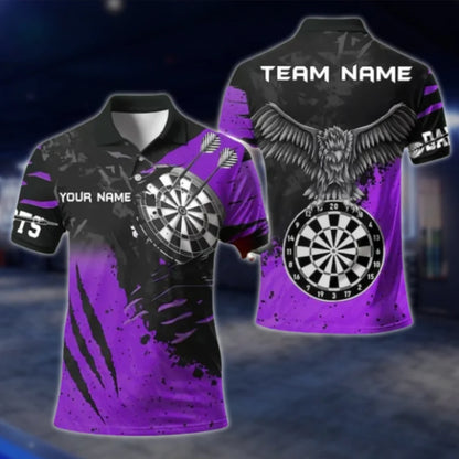 Custom Team White Black Dart Polo Shirt For Men, Custom Dart Shirts DAT0369
