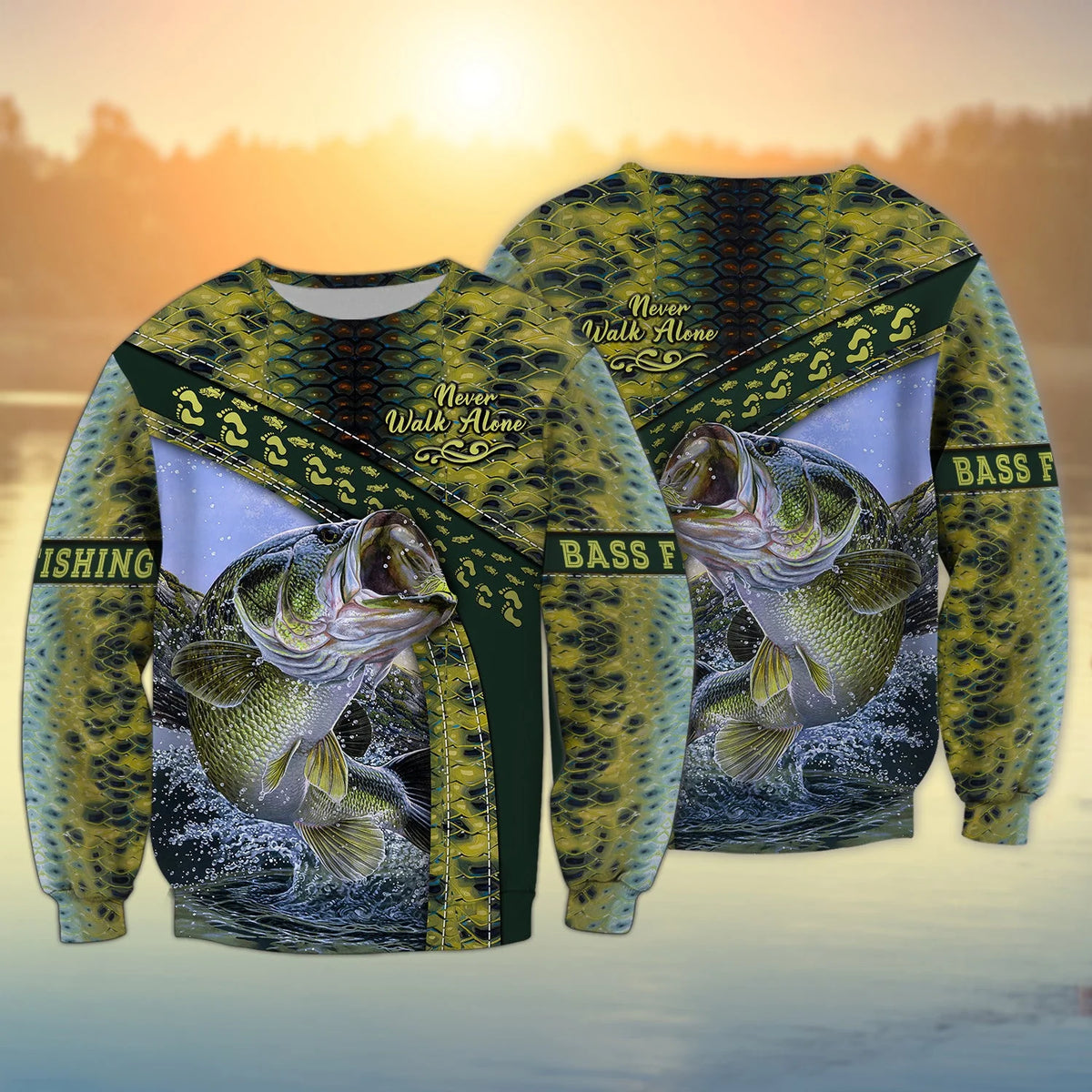 Bass Fishing Never Walk Alone 3D Full Print FISH0024