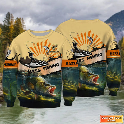 Bass Fishing Personalized Name 3D Full Print Shirts 08 FISH0064