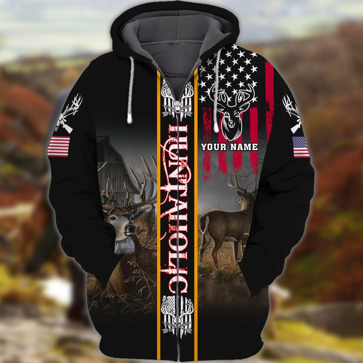 Hunting - Personalized Name 3D Zipper hoodie - Lta98 56 HNT0012