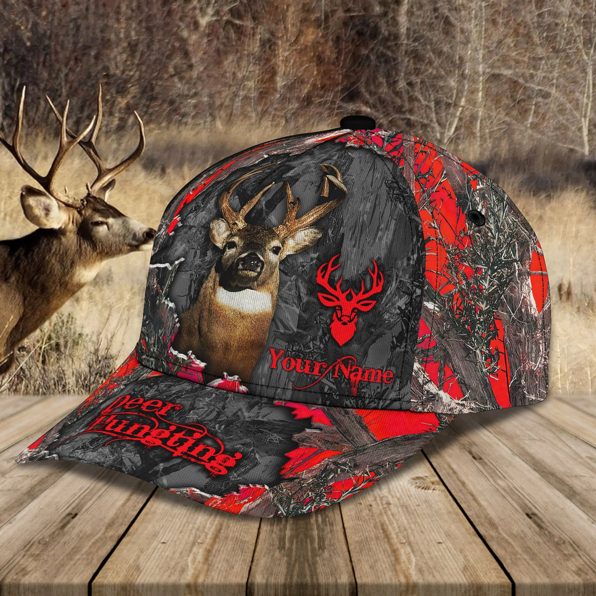 Red Deer Hunting Camo Classic Cap - Hdmt ORN0109