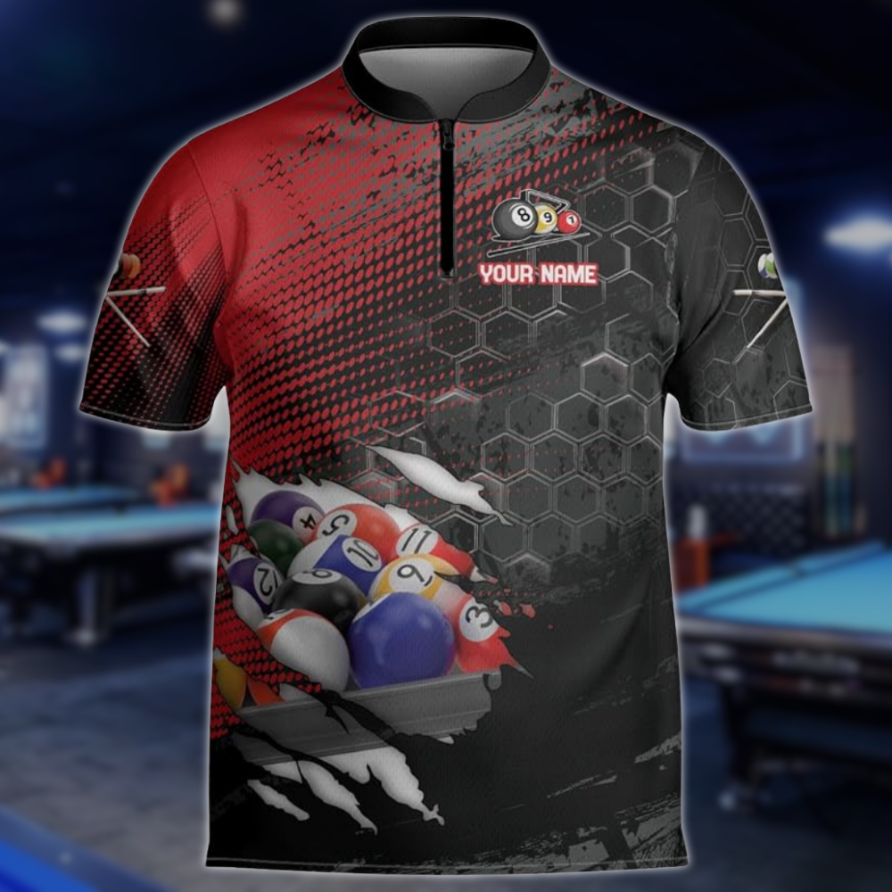 Custom Team Grunge Navy Black Billiard Jersey For Mens, Custom Pool Billiard Shirts BLD0235