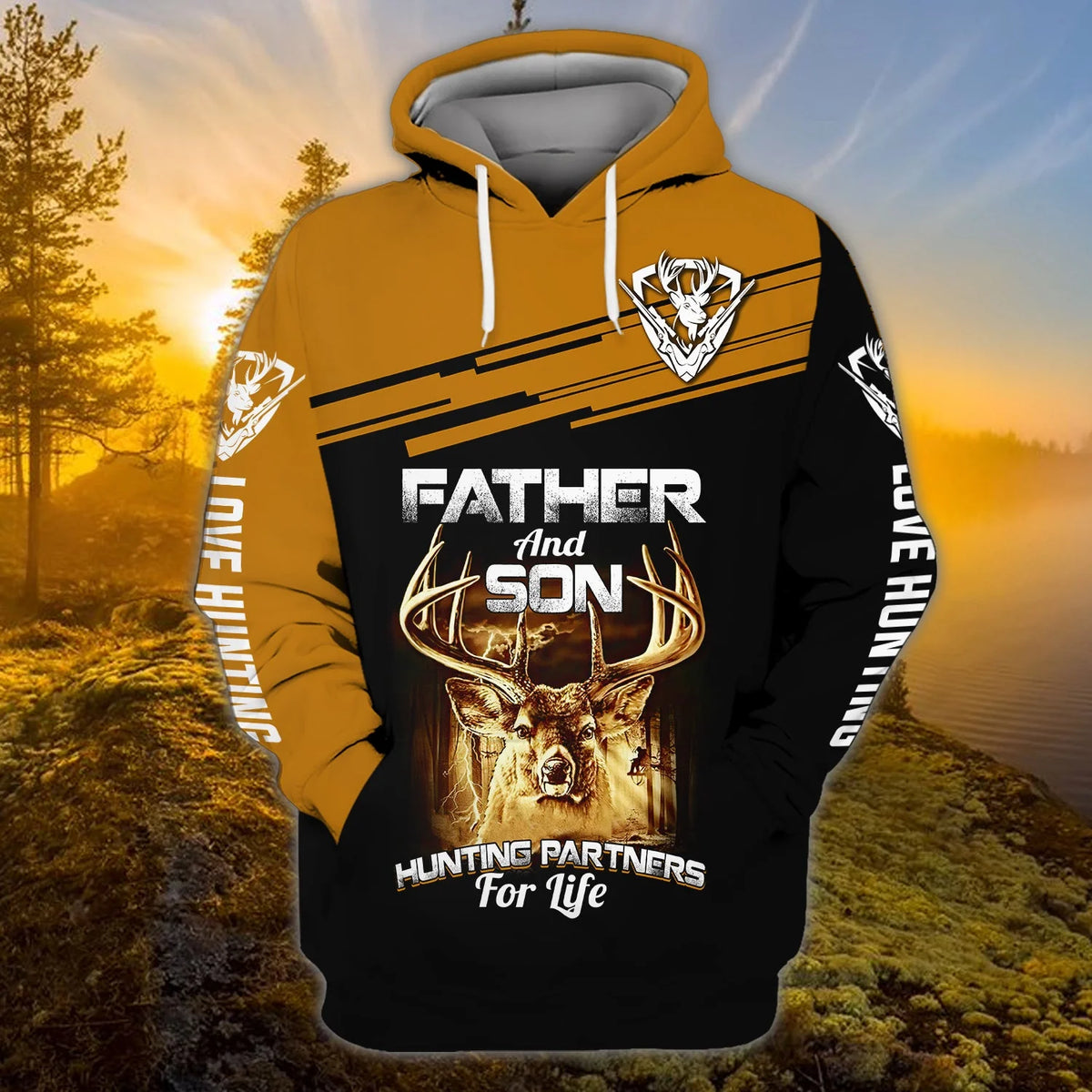 Father And Son Hunting - Personalized Name 3D Hoodie HNT0004