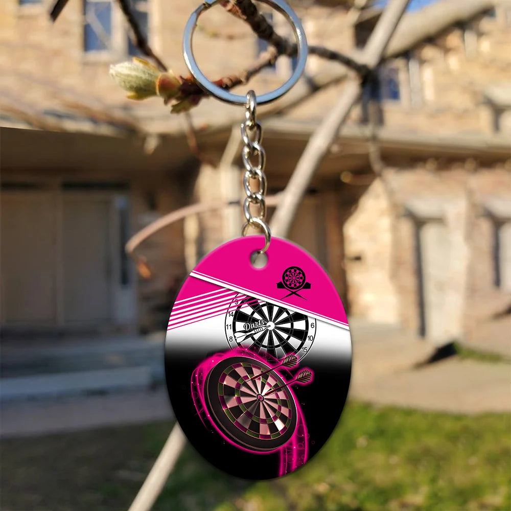 The Coolest Girls Throw Darts Keychain For Dart Team Player ORN0194