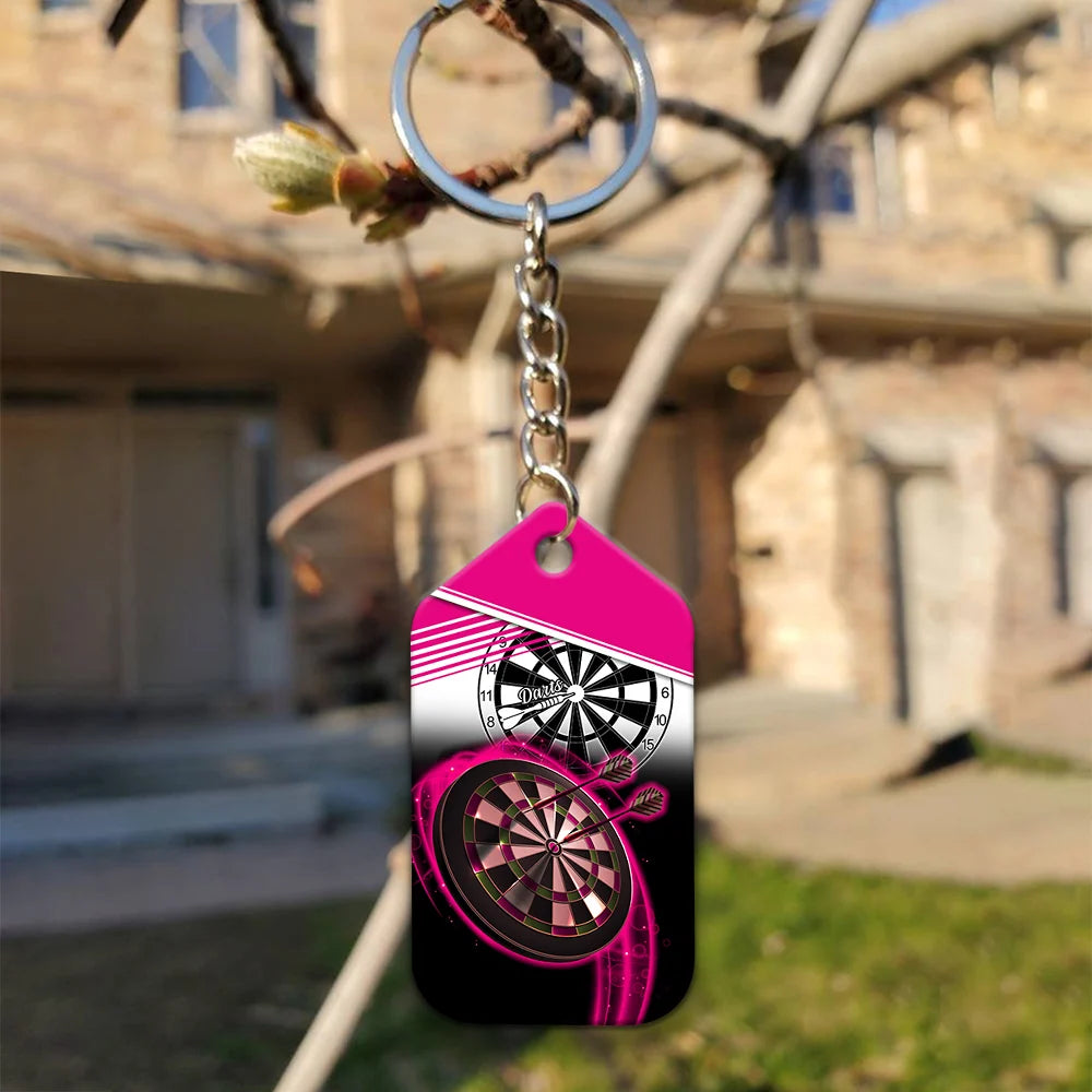 The Coolest Girls Throw Darts Keychain For Dart Team Player ORN0175