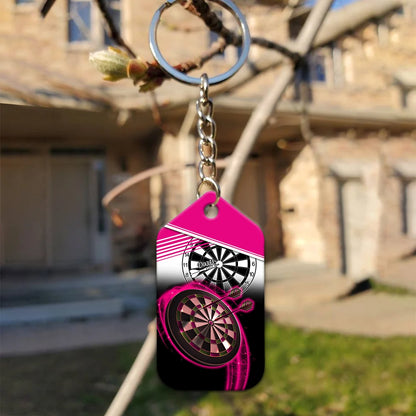 The Coolest Girls Throw Darts Keychain For Dart Team Player ORN0175