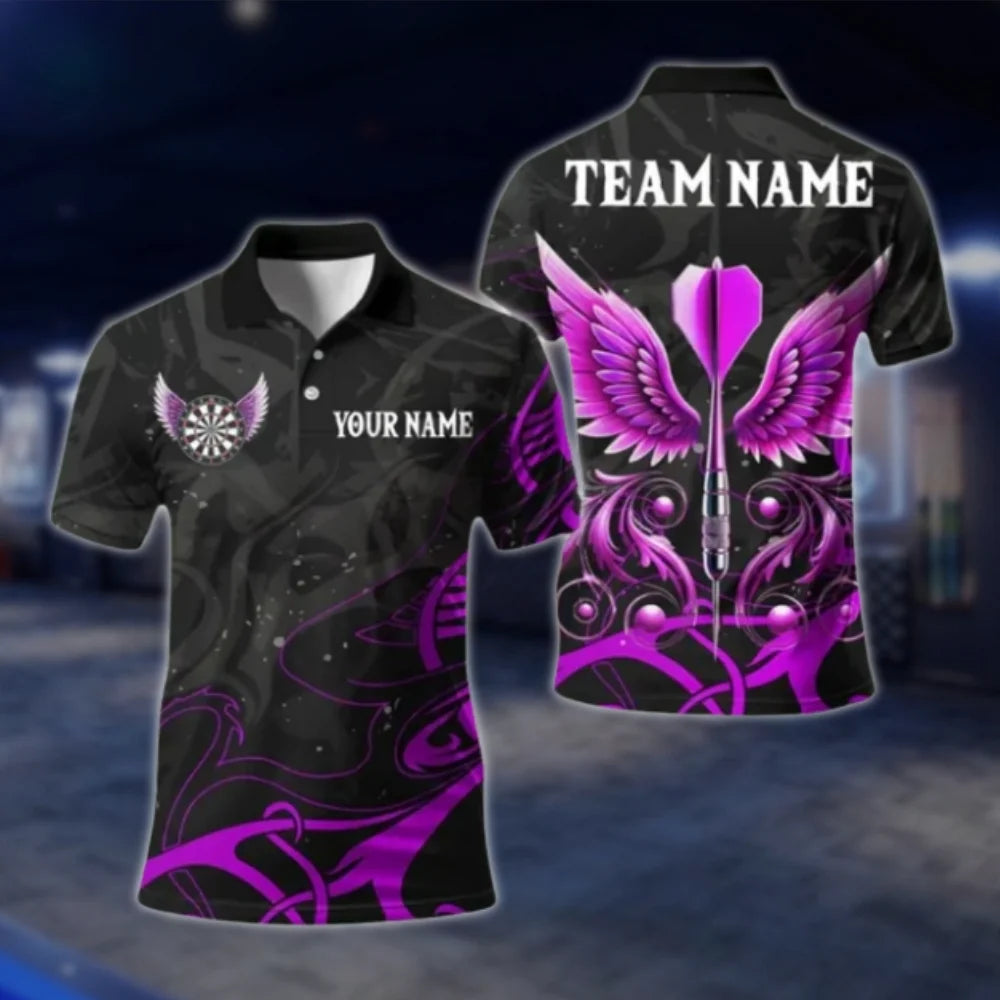 Custom Mens Pink Swing Darts Polo Shirt, Custom Dart Team Shirts DAT0344