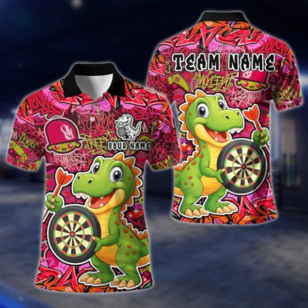 Custom Crocodile Graffiti Dart Polo Shirt For Men, Custom Crocodile Dart Team Shirts DAT0388