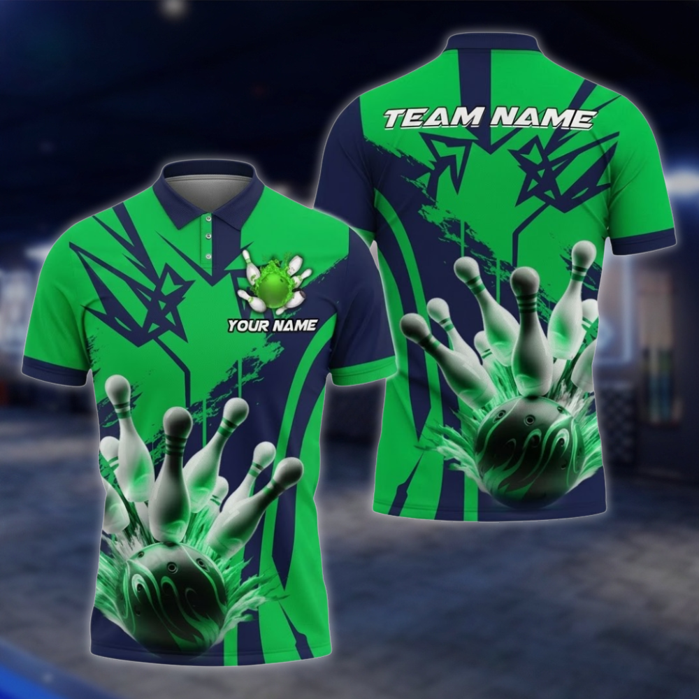 Personalized Team Purple Bowling Polo Shirt For Men, Custom Bowling Shirt BZ0810 BOW0146