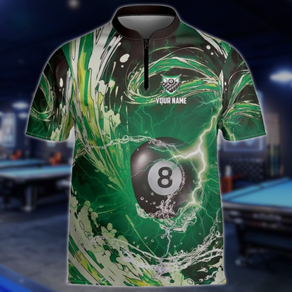 Custom Blue Wave Thunder Billiard Team Jersey For Men, Custom Billiard Shirts BLD0238