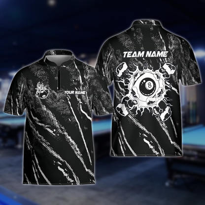 Custom 8 Ball Jersey For Men, Custom Break 8 Ball Billiard Team Shirts BLD0227