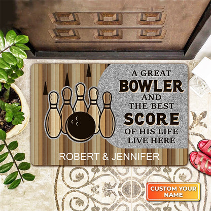 Bowling The Best Score Personalized Doormat Gift For Bowler ORN0156