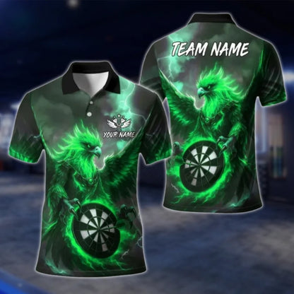 Phoenix Thunder Custom Dart Polo Shirt For Men, Custom Phoenix Dart Shirts For Team DAT0416