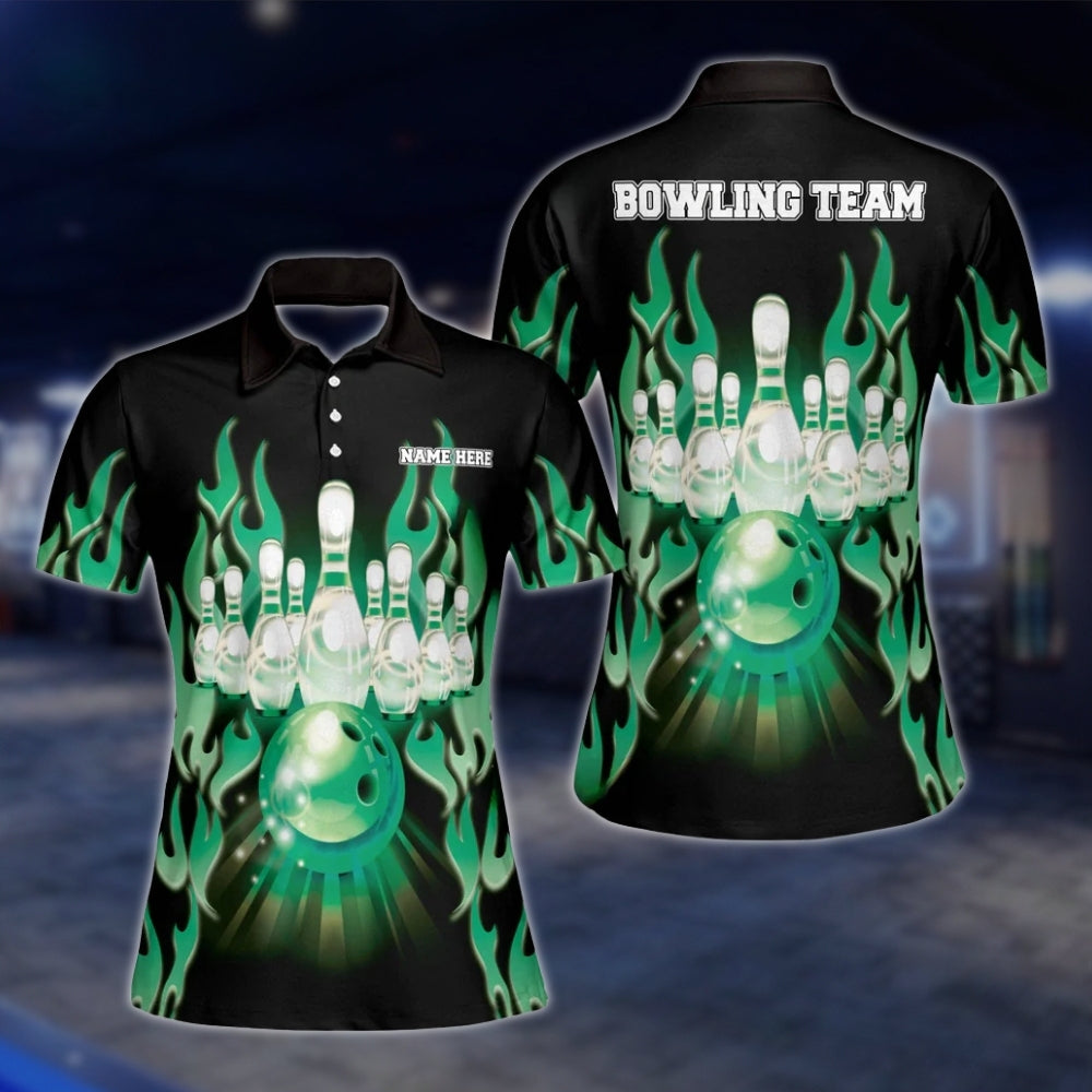 Custom Flame Women's Red Black Bowling Polo Shirt, Custom Flame Bowling Team Shirts BW0125 BOW0212