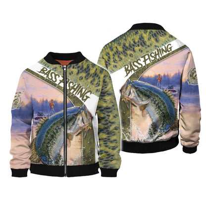 Fishing Shirt Bass Shirts for Men Fish 3D Printed Fishing Hoodie Tshirt FISH0079