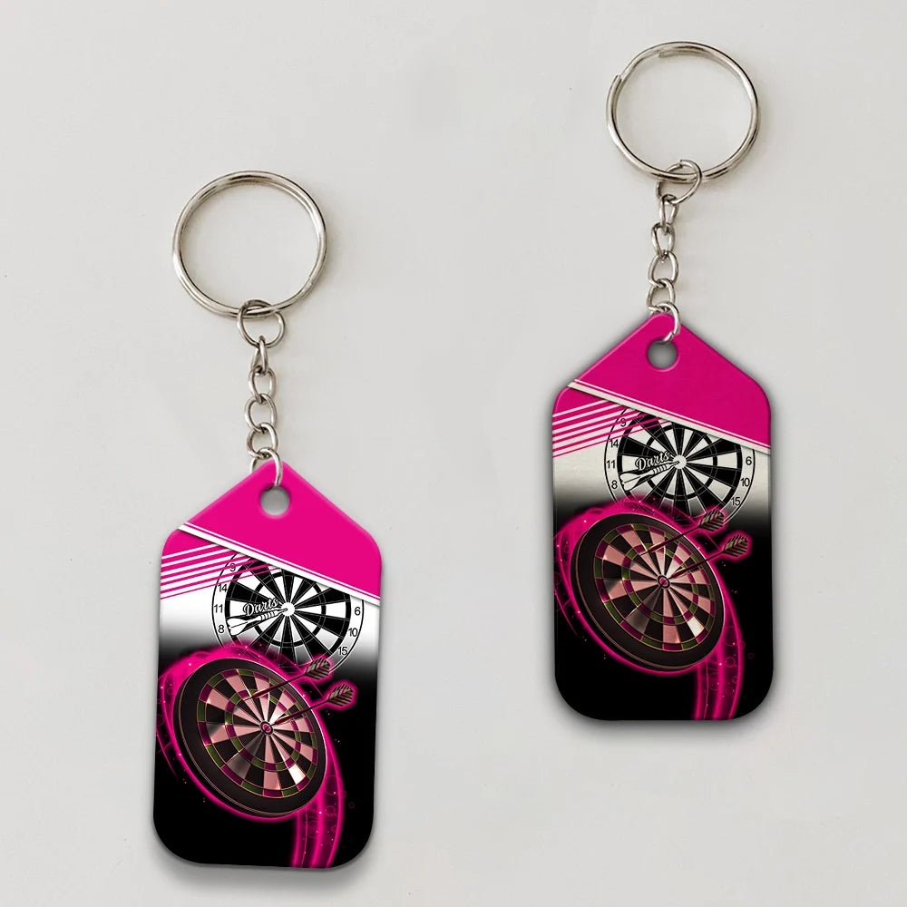 The Coolest Girls Throw Darts Keychain For Dart Team Player ORN0175