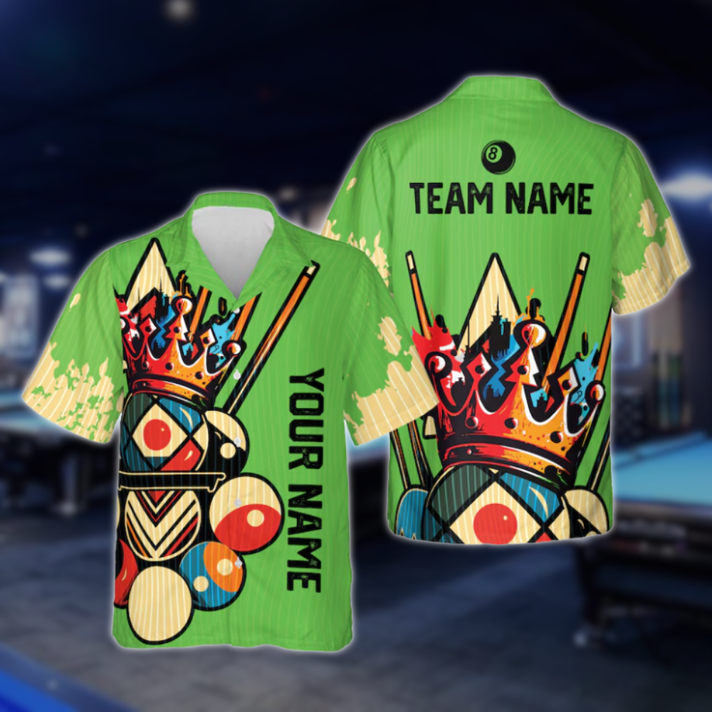 Custom Team Billiard Hawaiian Shirt For Mens, Custom Billiard Shirts BLD0127