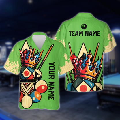Custom Team Billiard Hawaiian Shirt For Mens, Custom Billiard Shirts BLD0127