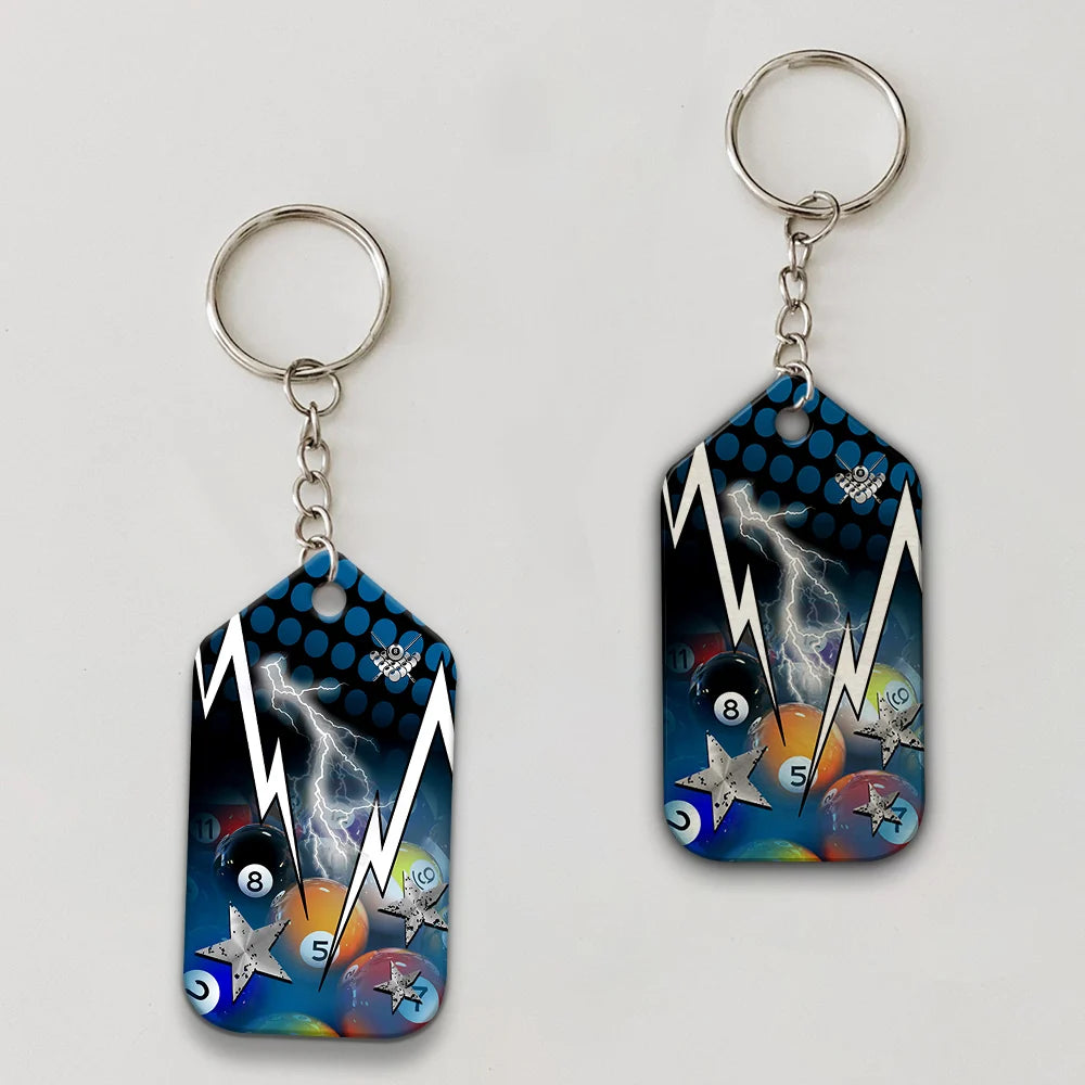 I Know I Play Like An Old Man Try To Keep Up Personalized Name Keychain For Billiard Player ORN0202