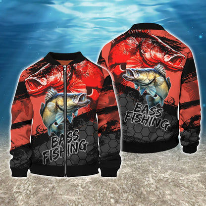 Bass Fishing Red 3D Hoodie Shirt For Men Hunting Life Hoodie Gifts FISH0069