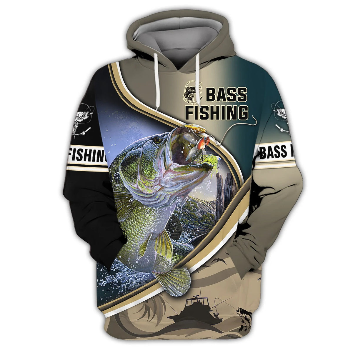 Bass Fishing Hooked 3D Hoodie Tshirt FISH0073