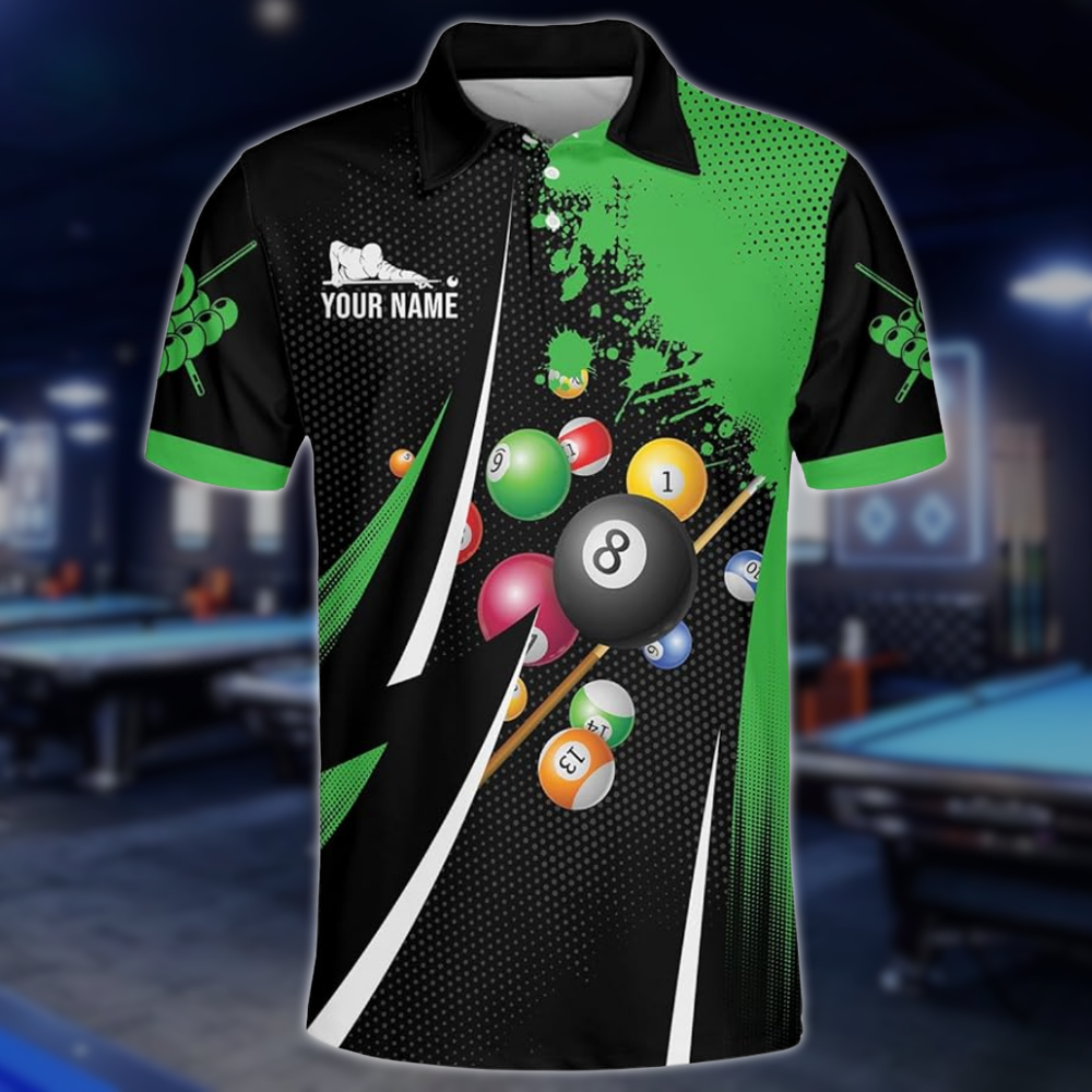 Custom Black And Red Billiard Team Polo Shirts For Mens, Custom Billiard Pool Players Shirts BLD0261