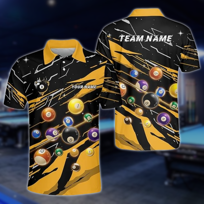 Custom Team Black And Red Bowling Polo Shirt For Mens, Custom Billiard Pool Players Shirts BLD0187