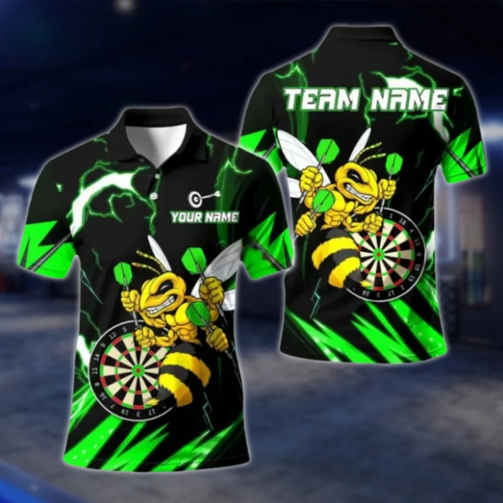 Custom Angry Bee Men's Dart Polo Shirt, Custom Bee Team Dart Shirts DAT0417