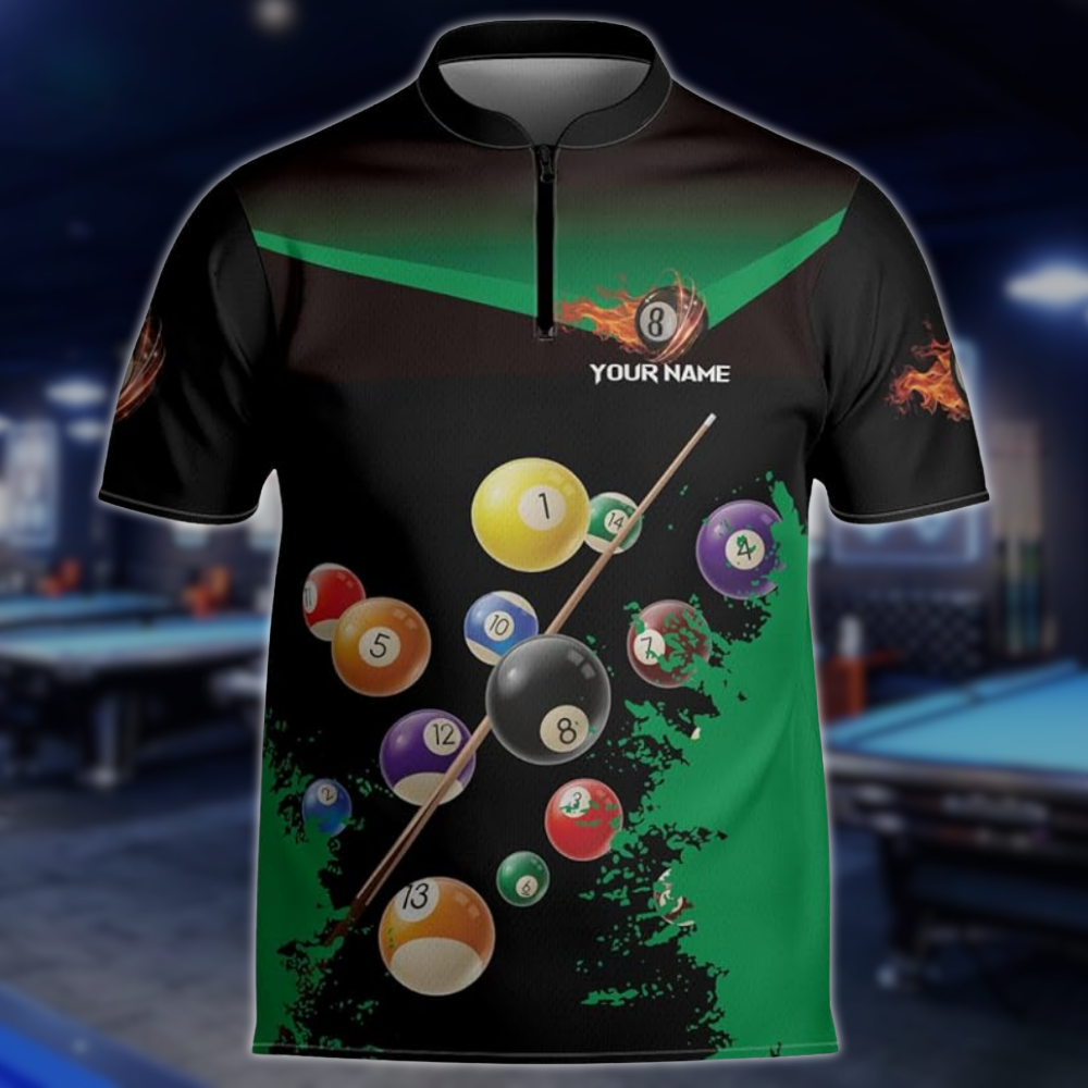 Custom Pool Jersey Team Shirts For Men, Custom Black Pink Billiard Shirts BLD0280
