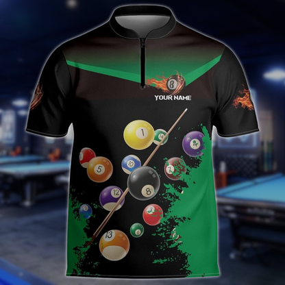 Custom Pool Jersey Team Shirts For Men, Custom Black Pink Billiard Shirts BLD0280