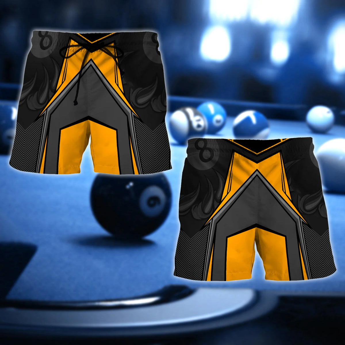 Eagle Billiards Teams 8 Ball Custom Name 3D Short Sleeve T-Shirt Men's Board Shorts ORN0292