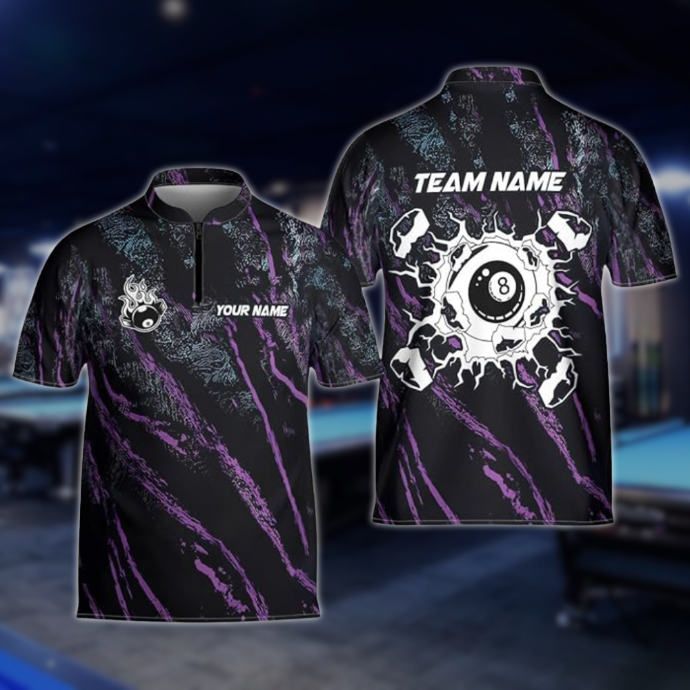 Custom 8 Ball Jersey For Men, Custom Break 8 Ball Billiard Team Shirts BLD0227