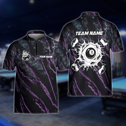 Custom 8 Ball Jersey For Men, Custom Break 8 Ball Billiard Team Shirts BLD0227