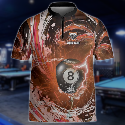 Custom Blue Wave Thunder Billiard Team Jersey For Men, Custom Billiard Shirts BLD0238