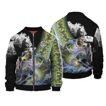 Bass Fishing Shirt Bass Shirts for Men Fish 3D Printed Green Fishing Hoodie Tshirt FISH0023