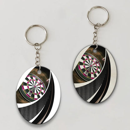 Bullseye Dartboard Brown Keychain Viking And Darts For Dart Team Player ORN0182