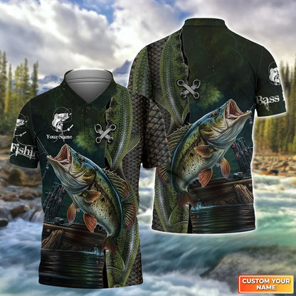 Bass Fishing Personalized Name 3D Full Print Shirts 09 FISH0063