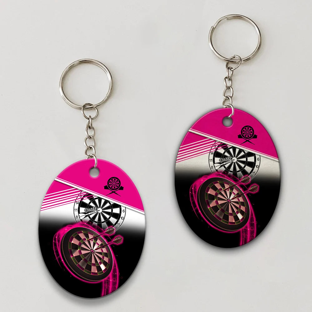 The Coolest Girls Throw Darts Keychain For Dart Team Player ORN0194