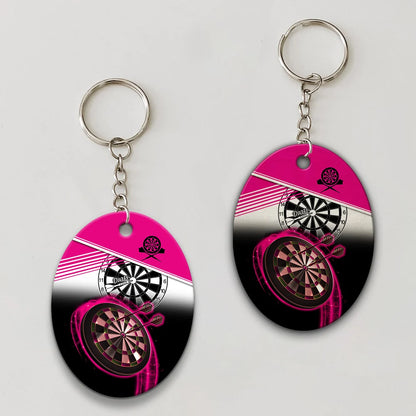 The Coolest Girls Throw Darts Keychain For Dart Team Player ORN0194