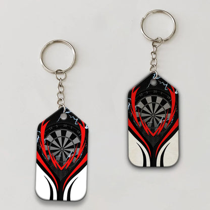 Flame Bullseye Dartboard Wolf And Darts Keychain For Dart Team Player ORN0242