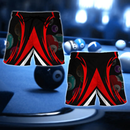 Unisex Funny Pool Balls Billiards Custom Name 3D Short Sleeve T-Shirt Men's Board Shorts ORN0295