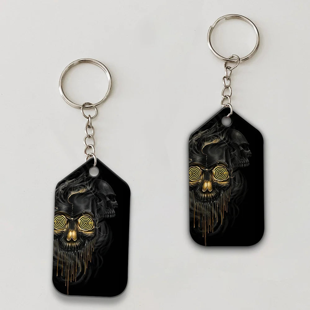 Shut Up And Bowl Golden Skull Keychain Gift For Bowler ORN0160