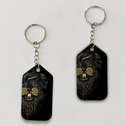 Shut Up And Bowl Golden Skull Keychain Gift For Bowler ORN0160