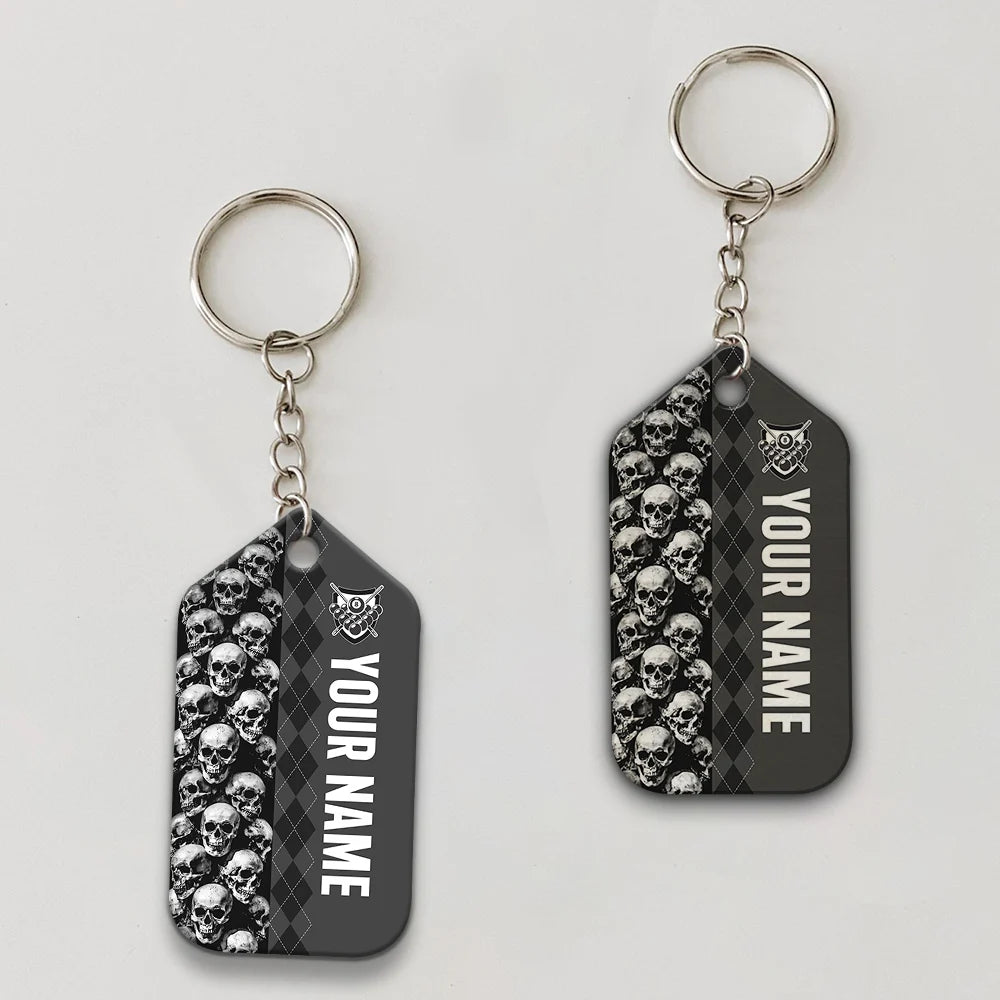 Billiard I Beat People With A Stick Personalized Name Keychain For Billiard Players ORN0245