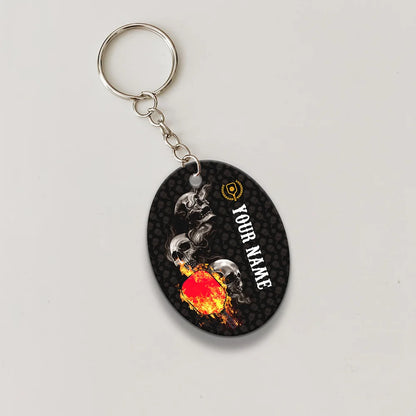 Pickleball Skull Hello Darkness My Old Friend Personalized Name 3D Keychain Gift For Pickleball Player ORN0199