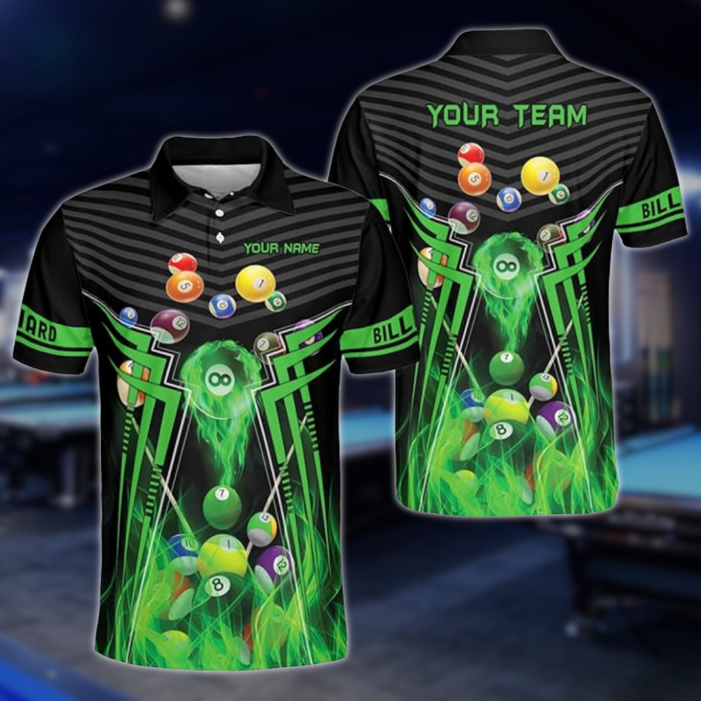 Custom Team Black And Red Billiard Men Polo Shirts, Custom Pool Billiard Shirts For Team BLD0224