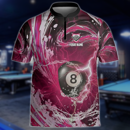 Custom Blue Wave Thunder Billiard Team Jersey For Men, Custom Billiard Shirts BLD0238