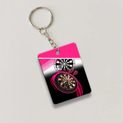 I'm A Darts And Beer Kinda Girl Keychain For Darts Player ORN0196