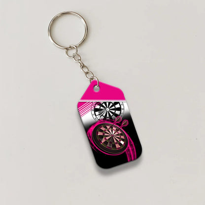 The Coolest Girls Throw Darts Keychain For Dart Team Player ORN0175