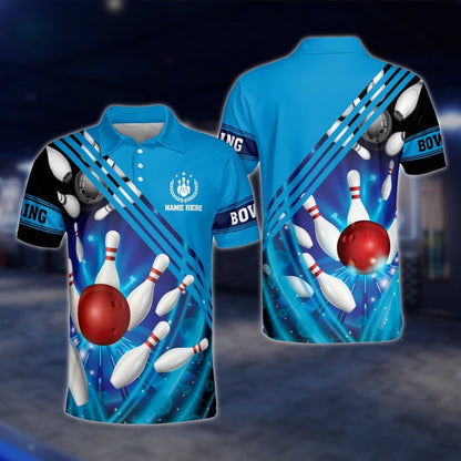 Custom Name Red Bowling Polo Shirt For Men, Custom Bowling Shirts BM0250 BOW0221